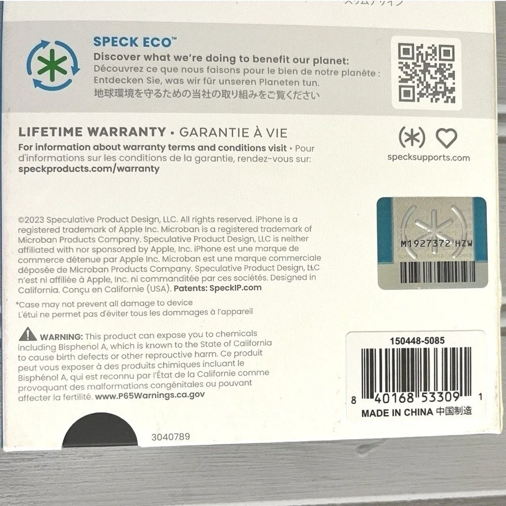 Speck Presidio Perfect Clear iPhone 15 Pro Case 13ft Drop Protection New